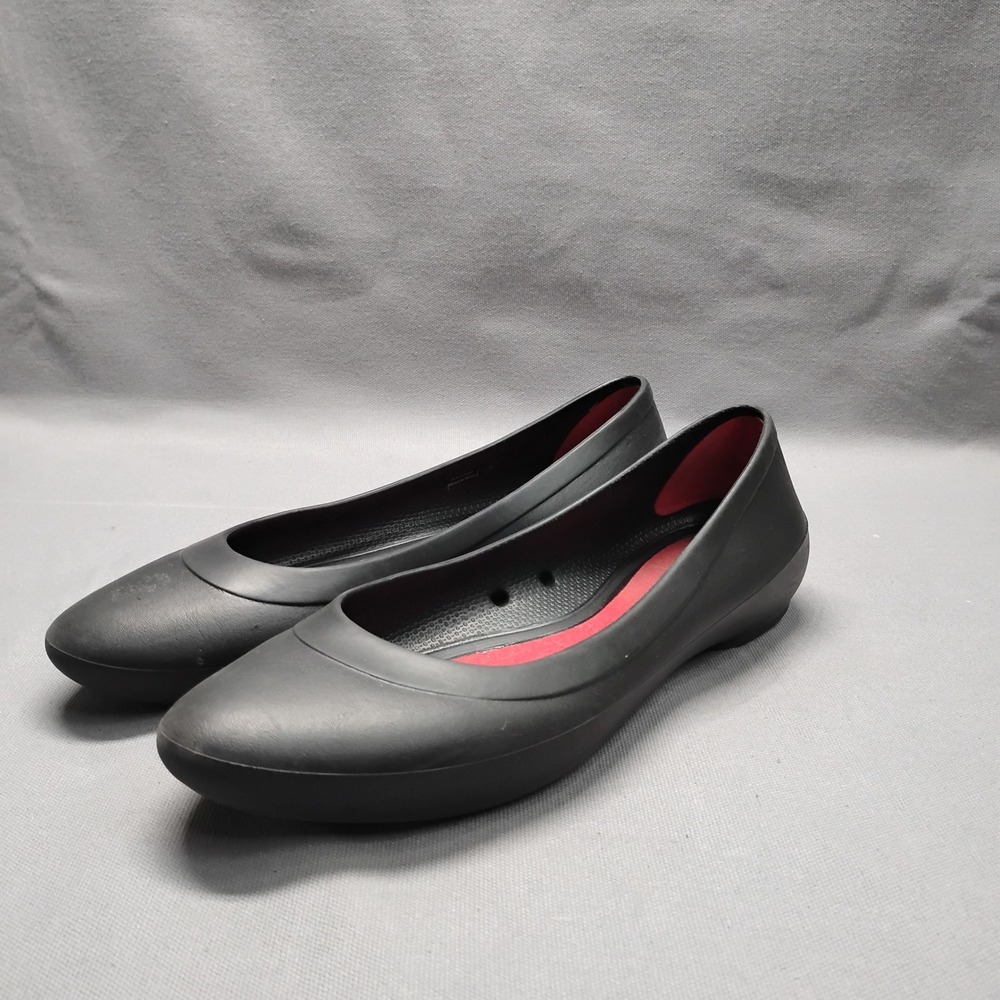 Crocs Womens Sienna Flat Black Comfort Ballet Shoes Size 8